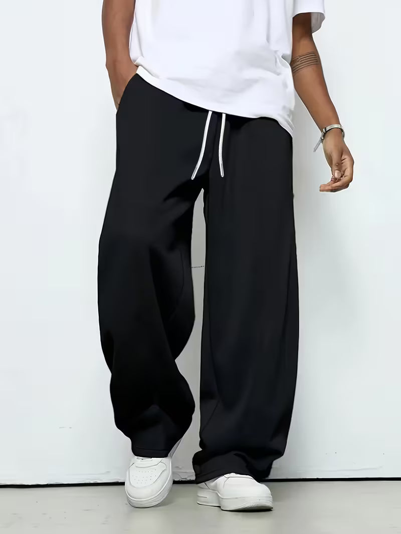Joggingbroek Heren Casual - Wijde Sweatpants met Trekkoord en Rechte Pijp