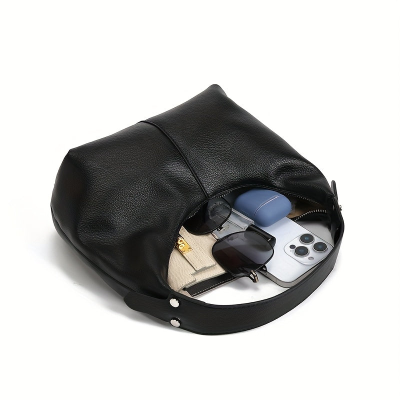 Handtas Dames Zwart – Schoudertas met Flap en Gouden Sluiting – productaanzicht 6