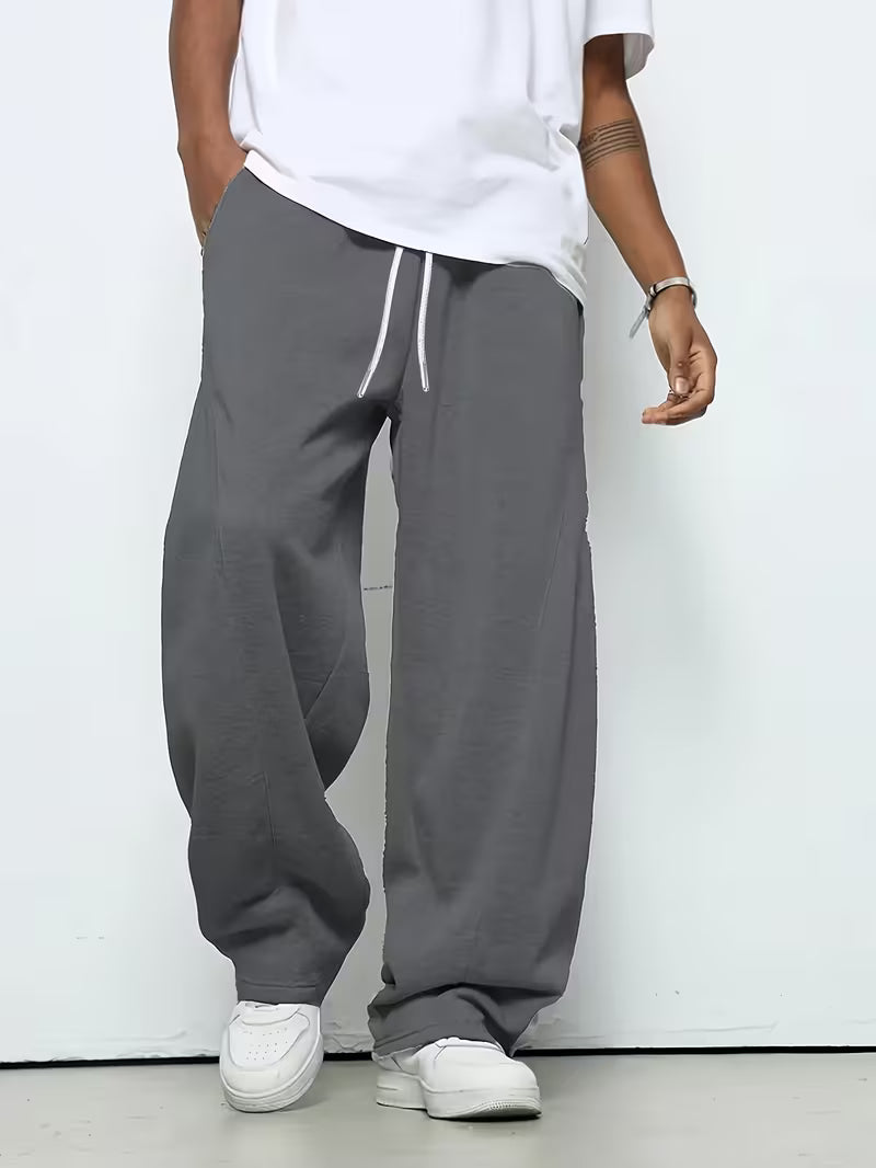 Joggingbroek Heren Casual - Wijde Sweatpants met Trekkoord en Rechte Pijp