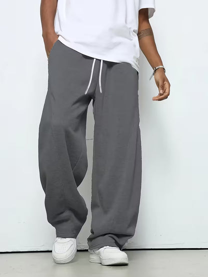 Joggingbroek Heren Casual - Wijde Sweatpants met Trekkoord en Rechte Pijp