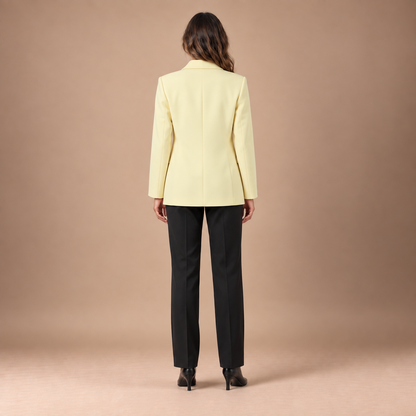 Lange blazer dames met reverskraag en knoopsluiting