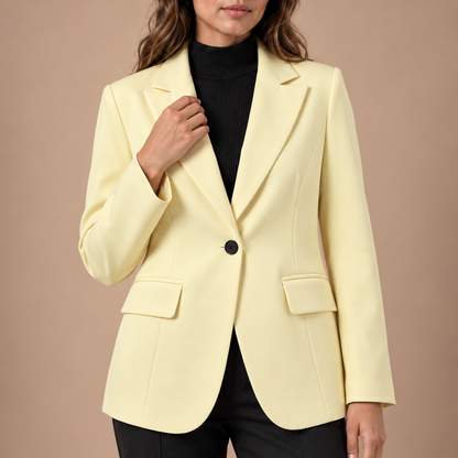 Lange blazer dames met reverskraag en knoopsluiting