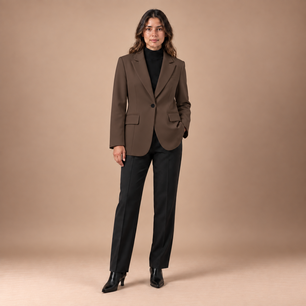 Lange blazer dames met reverskraag en knoopsluiting