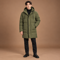 Lange winterjas heren met capuchon en ritssluiting