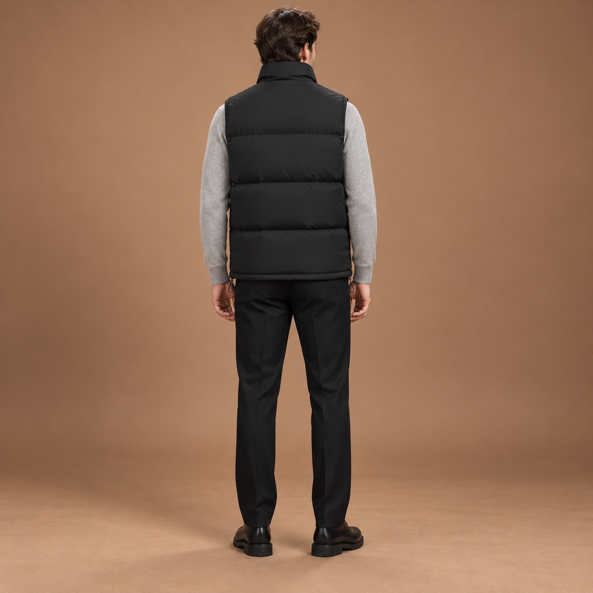 Gewatteerde bodywarmer heren met opstaande kraag