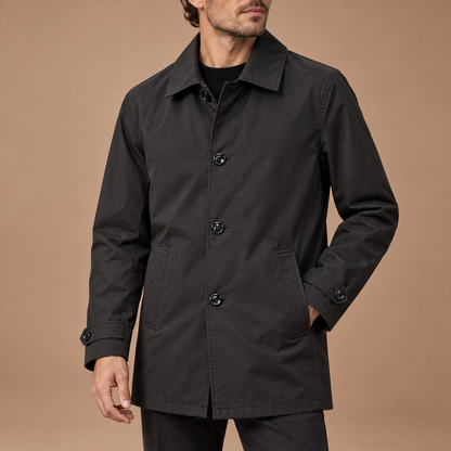 Trenchcoat heren kort model met knoopsluiting
