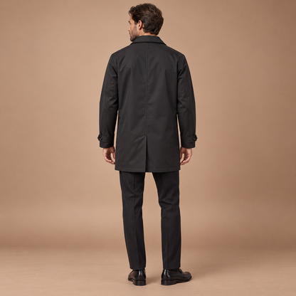 Trenchcoat heren kort model met knoopsluiting