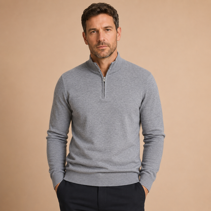 Trui Heren Half Zip - Pullover met Rits en Hoge Kraag