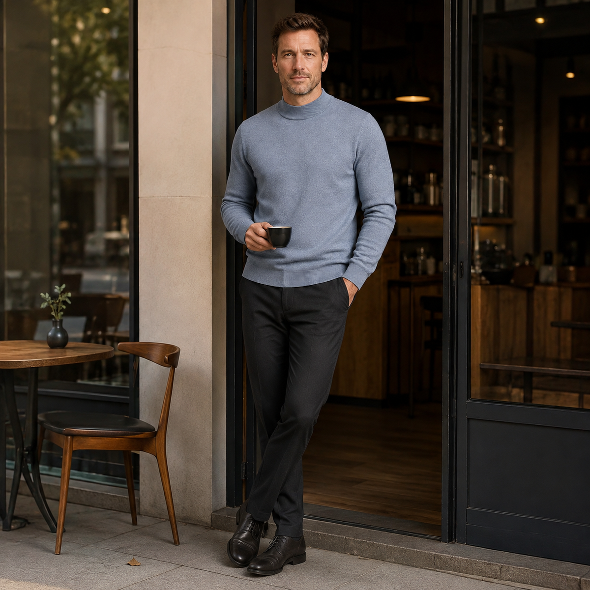 Trui Heren Fijngebreid - Coltrui Pullover met Lange Mouwen
