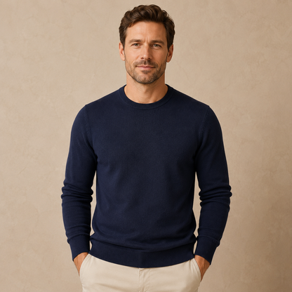 Trui Heren Fijngebreid - Ronde Hals Pullover met Lange Mouwen
