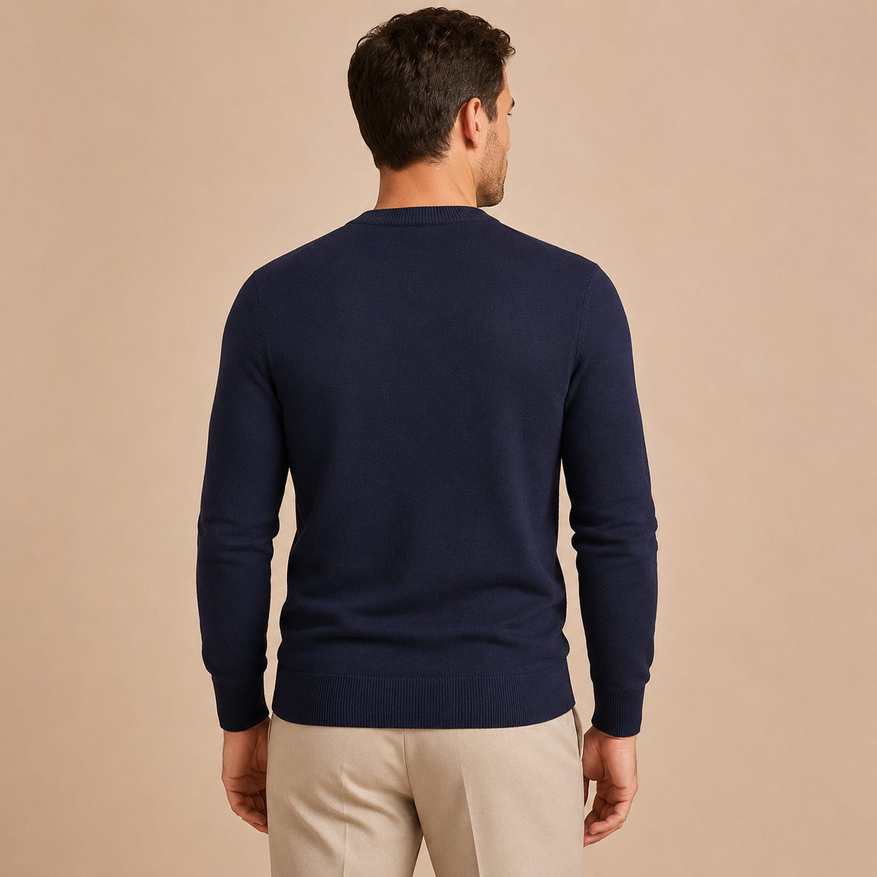 Trui Heren Fijngebreid - Ronde Hals Pullover met Lange Mouwen