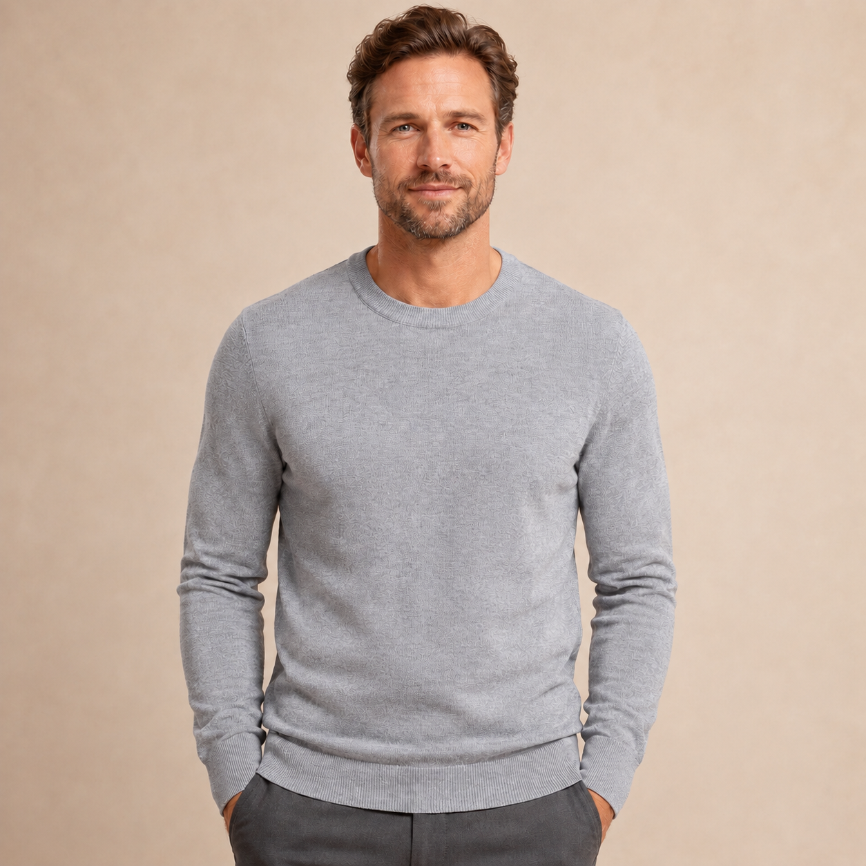 Trui Heren Fijngebreid - Ronde Hals Pullover met Lange Mouwen