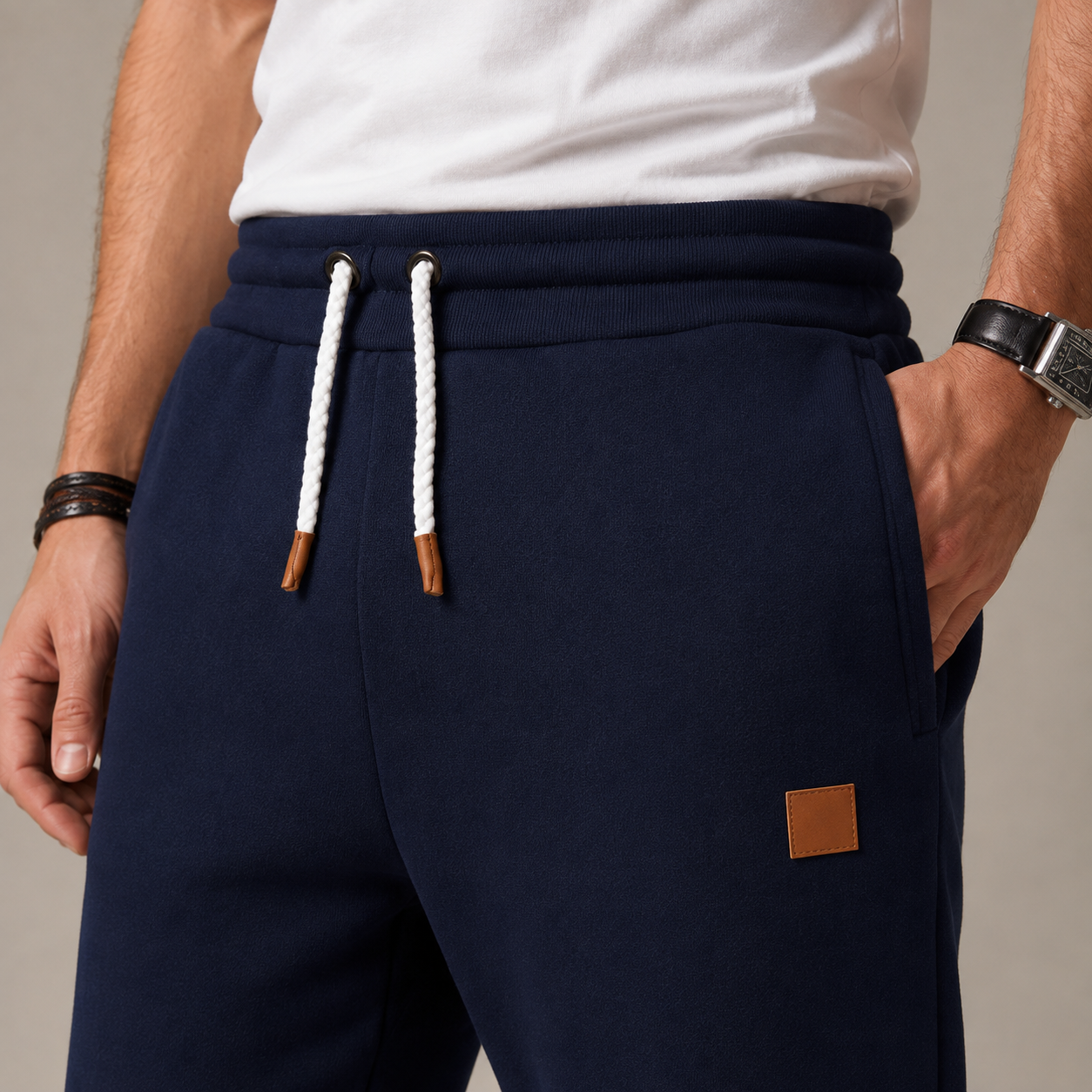 Joggingbroek Heren Casual – Sweatpants met Trekkoord Zijzakken en Elastische Boorden – productaanzicht 4