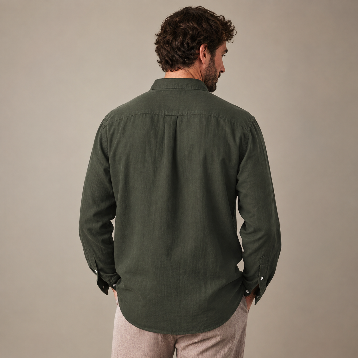 Overhemd Heren Linnen – Casual Shirt met Lange Mouwen en Borstzak – productaanzicht 6