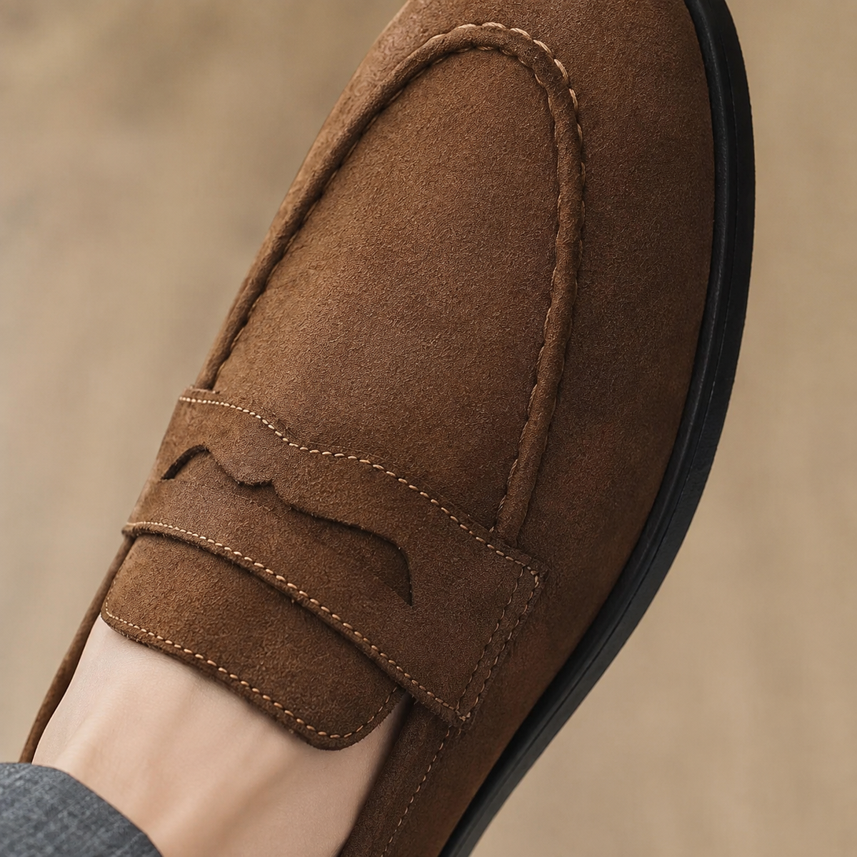 Loafers Heren Suede – Penny Instappers met Mocassin Design en Comfort Zool – productaanzicht 6