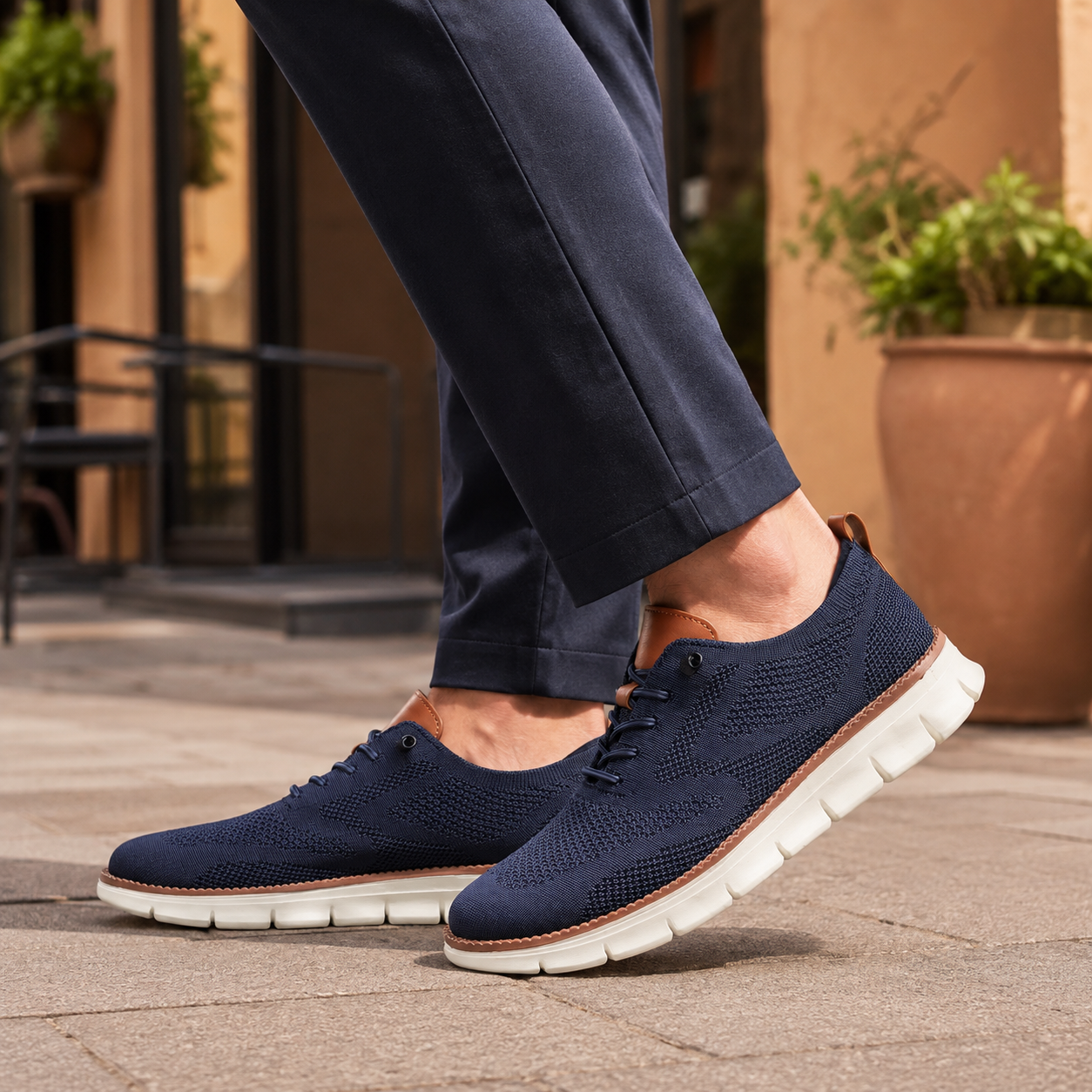 Sneakers Heren Ademend – Lage Veterschoenen met Knit Bovenwerk en Flexibele Zool – productaanzicht 8