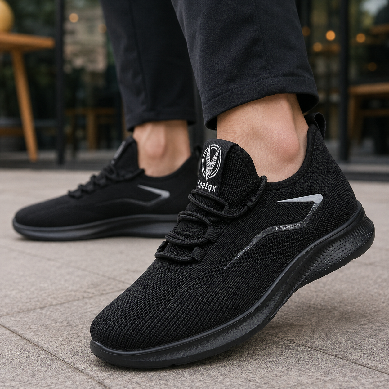 Sneakers Heren Ademend – Lage Instap Schoenen met Knit Bovenwerk en Flexibele Zool – productafbeelding