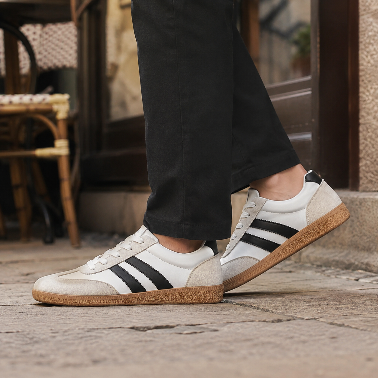 Sneakers Heren Retro – Lage Veterschoenen met Suede Look en Gum Zool – productaanzicht 5