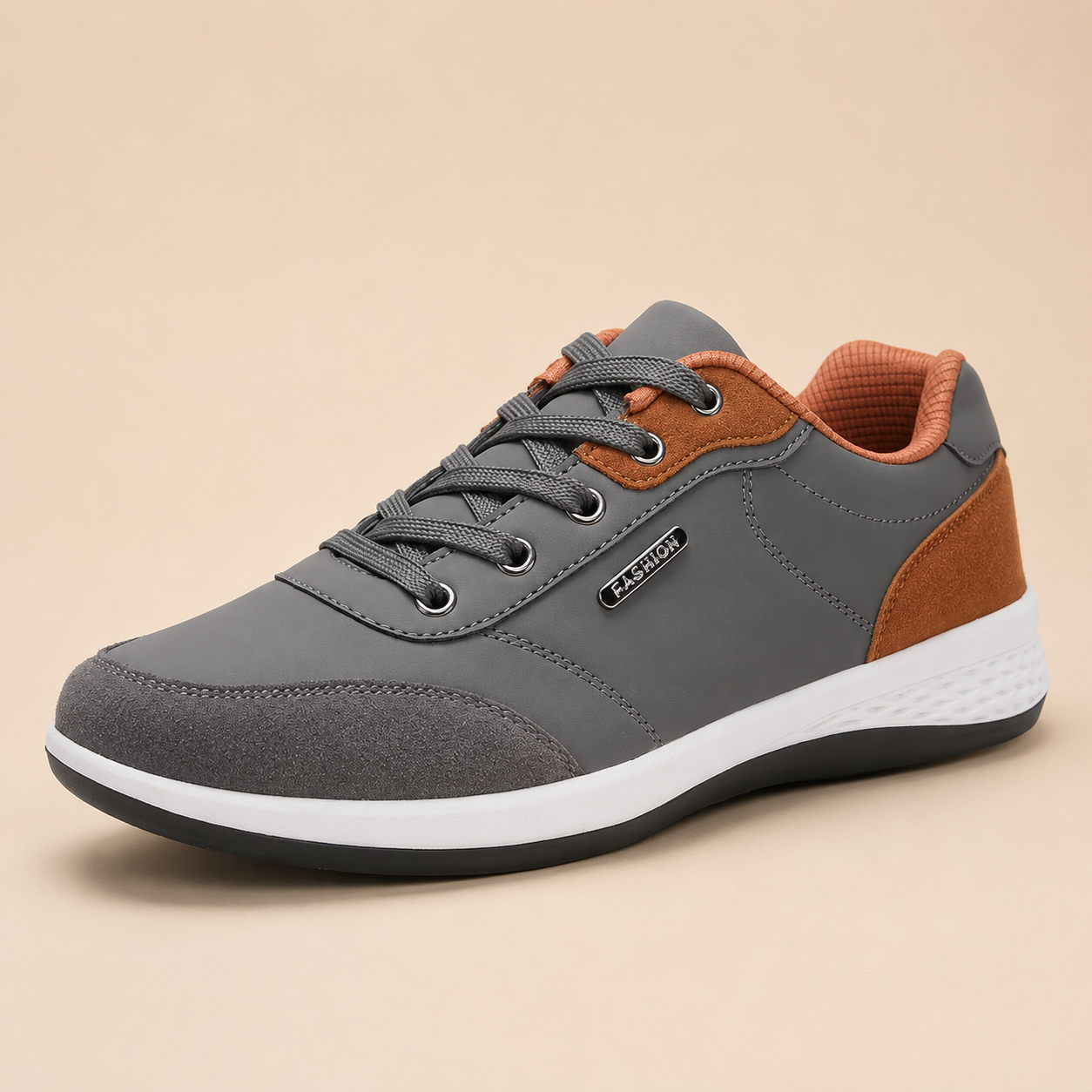 Sneakers Heren Casual – Lage Veterschoenen met Comfort Zool en Suede Look – productaanzicht 4