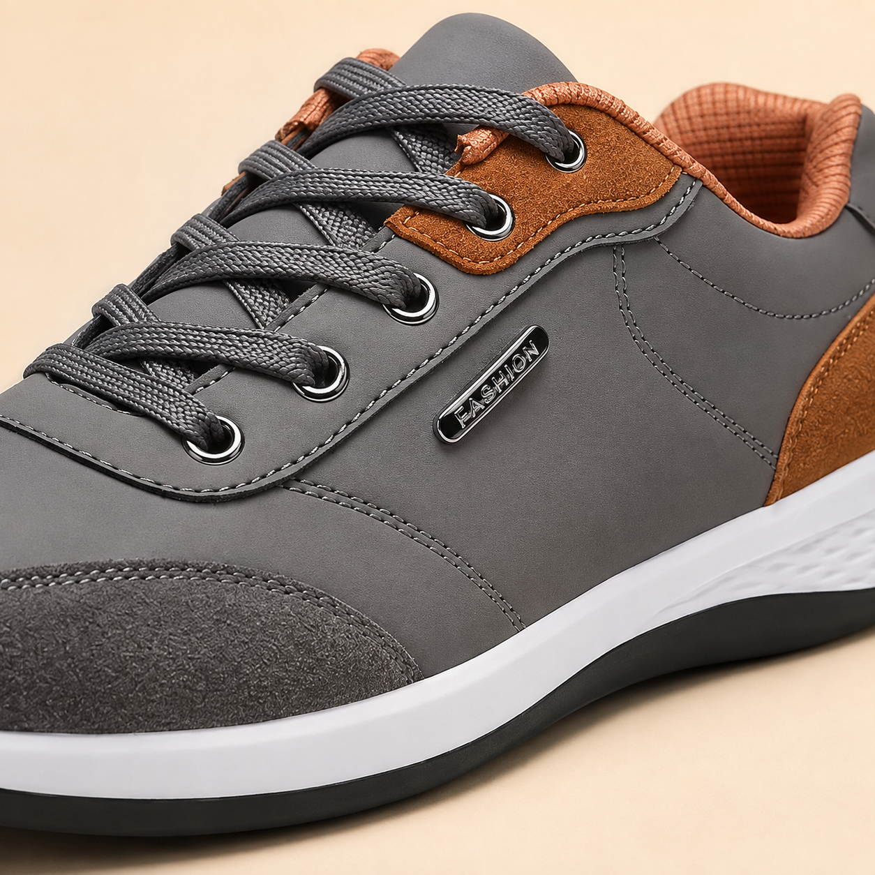 Sneakers Heren Casual – Lage Veterschoenen met Comfort Zool en Suede Look – productaanzicht 5