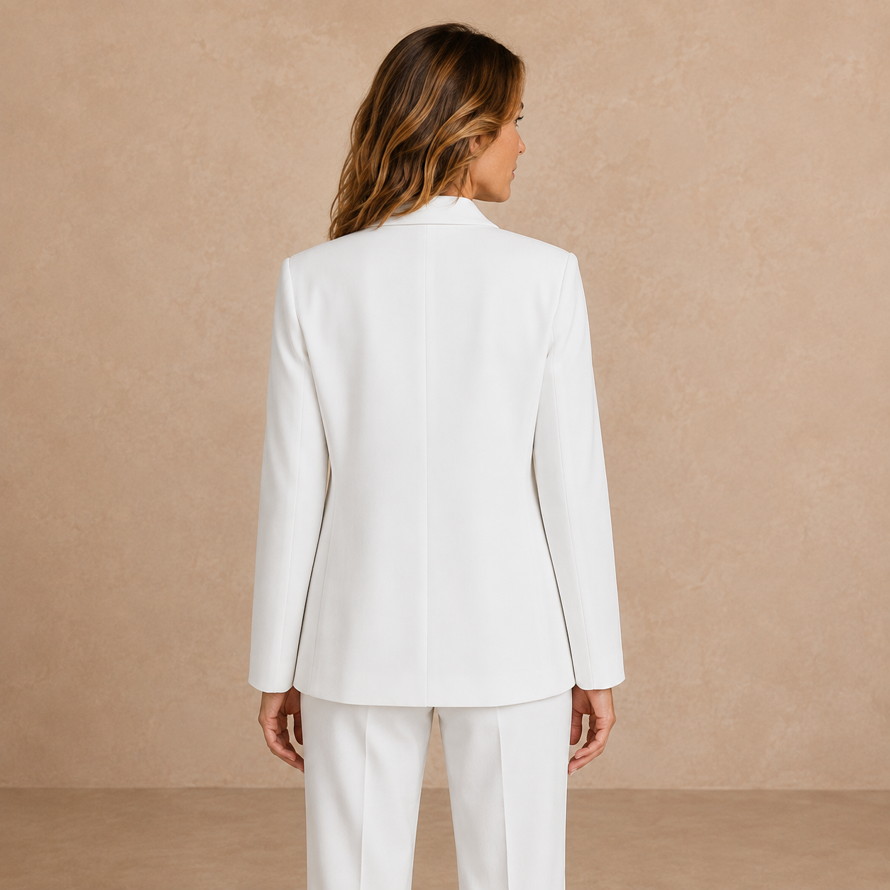 Blazer Dames Wit - Double Breasted Colbert met Revers en Knopen