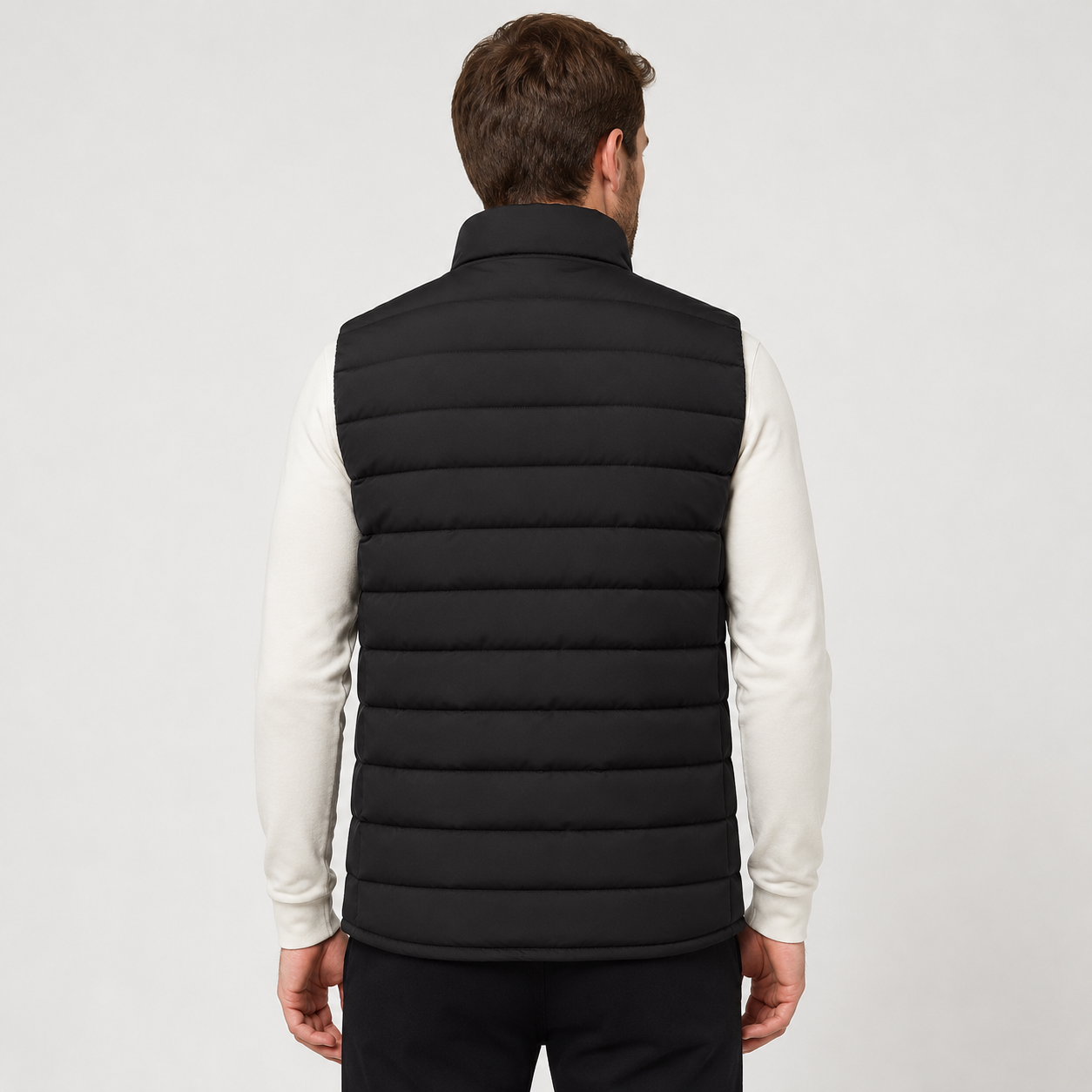 Heren Bodywarmer Gewatteerd - Gilet met Ritszakken en Opstaande Kraag