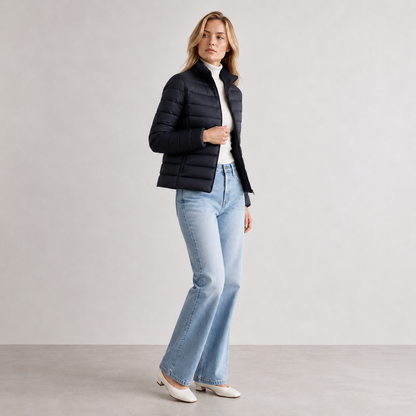 Tussenjas Dames Gewatteerd – Puffer Jas met Rits en Opstaande Kraag – productaanzicht 6