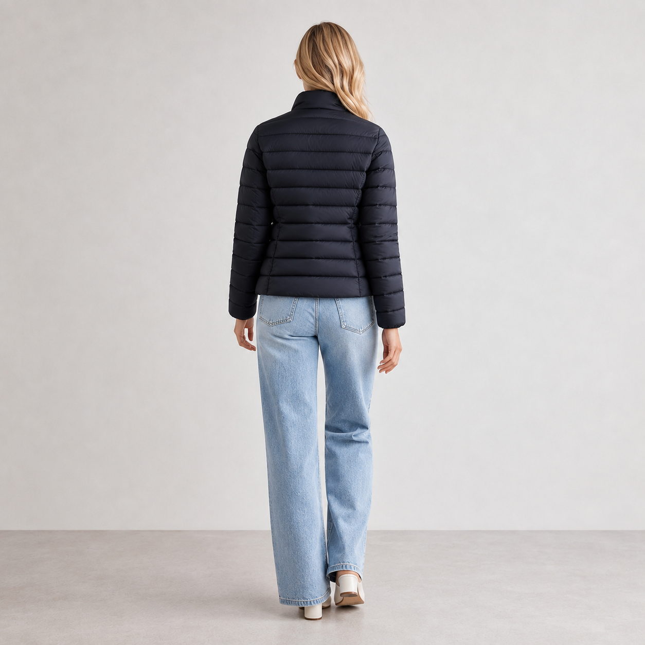 Tussenjas Dames Gewatteerd – Puffer Jas met Rits en Opstaande Kraag – productaanzicht 7