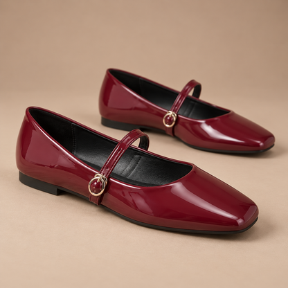 Mary Jane ballerina’s dames in laklook met bandje