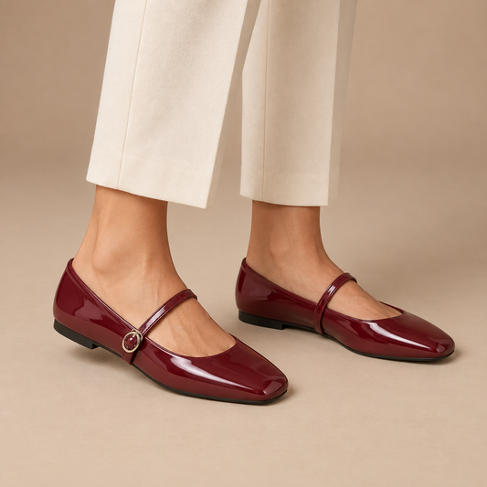 Mary Jane ballerina’s dames in laklook met bandje