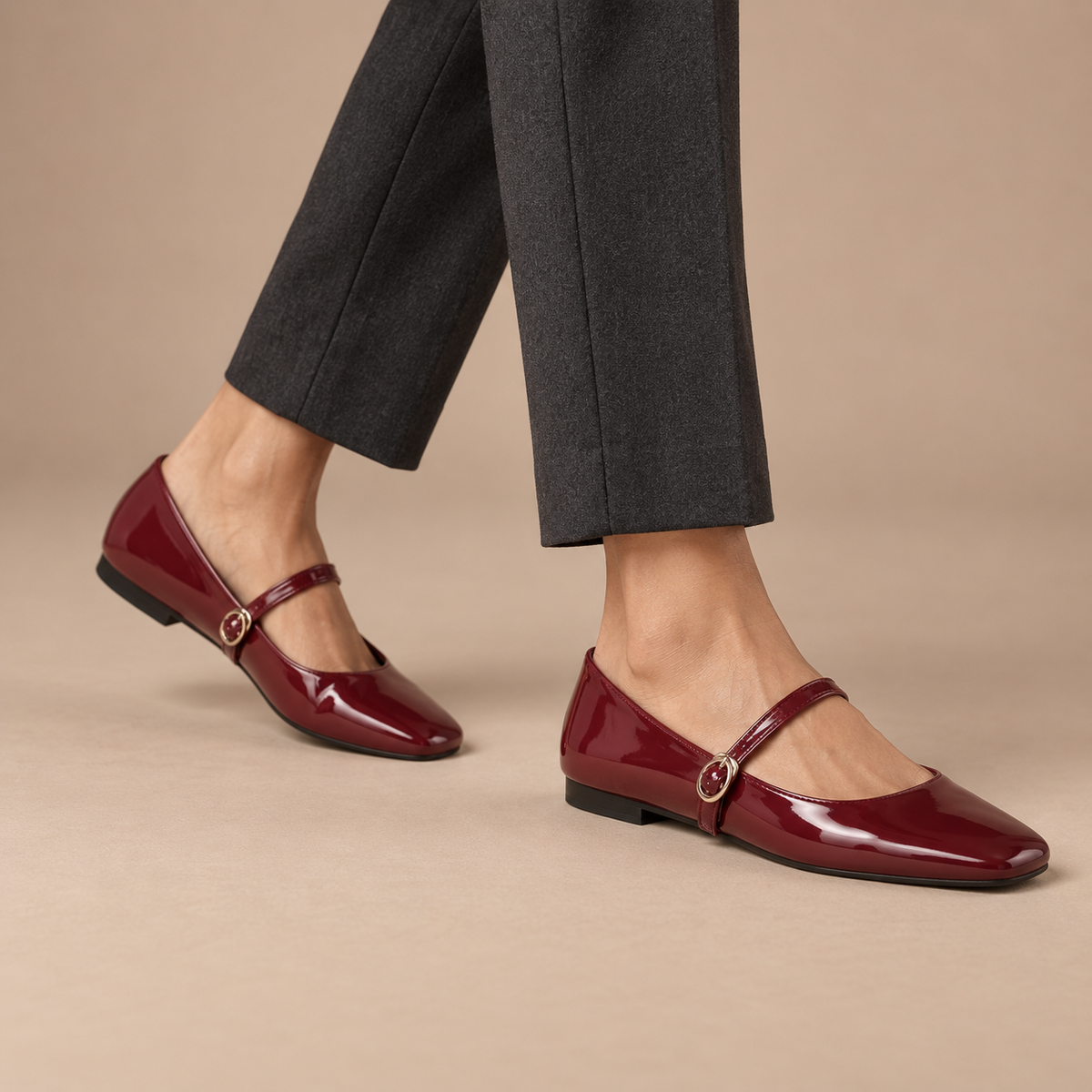 Mary Jane ballerina’s dames in laklook met bandje