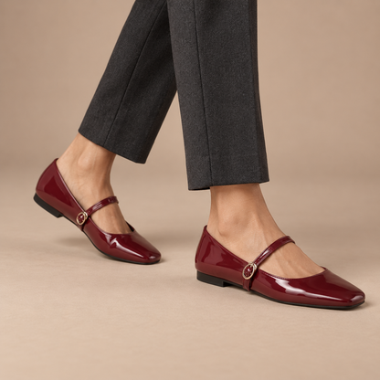 Mary Jane ballerina’s dames in laklook met bandje