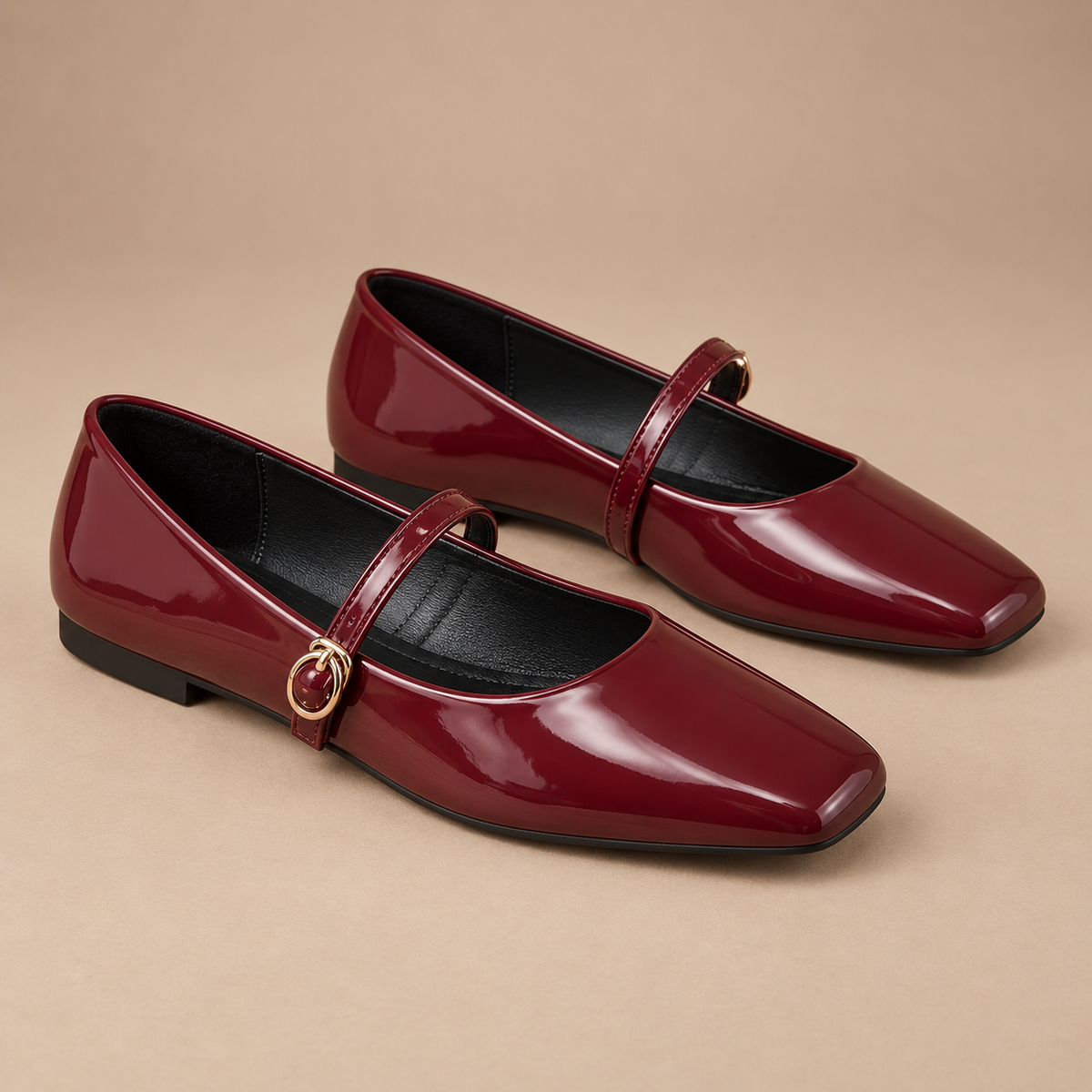 Mary Jane ballerina’s dames in laklook met bandje