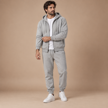 Joggingpak heren tweedelig met vest, capuchon en broek