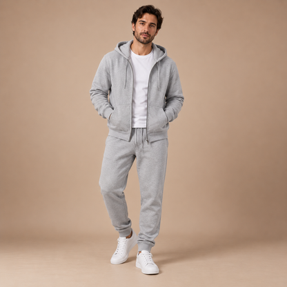 Joggingpak heren tweedelig met vest, capuchon en broek