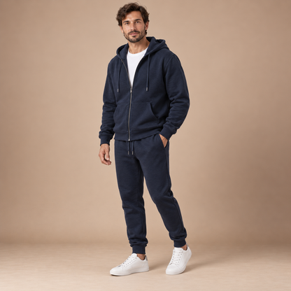 Joggingpak heren tweedelig met vest, capuchon en broek