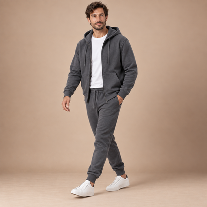 Joggingpak heren tweedelig met vest, capuchon en broek