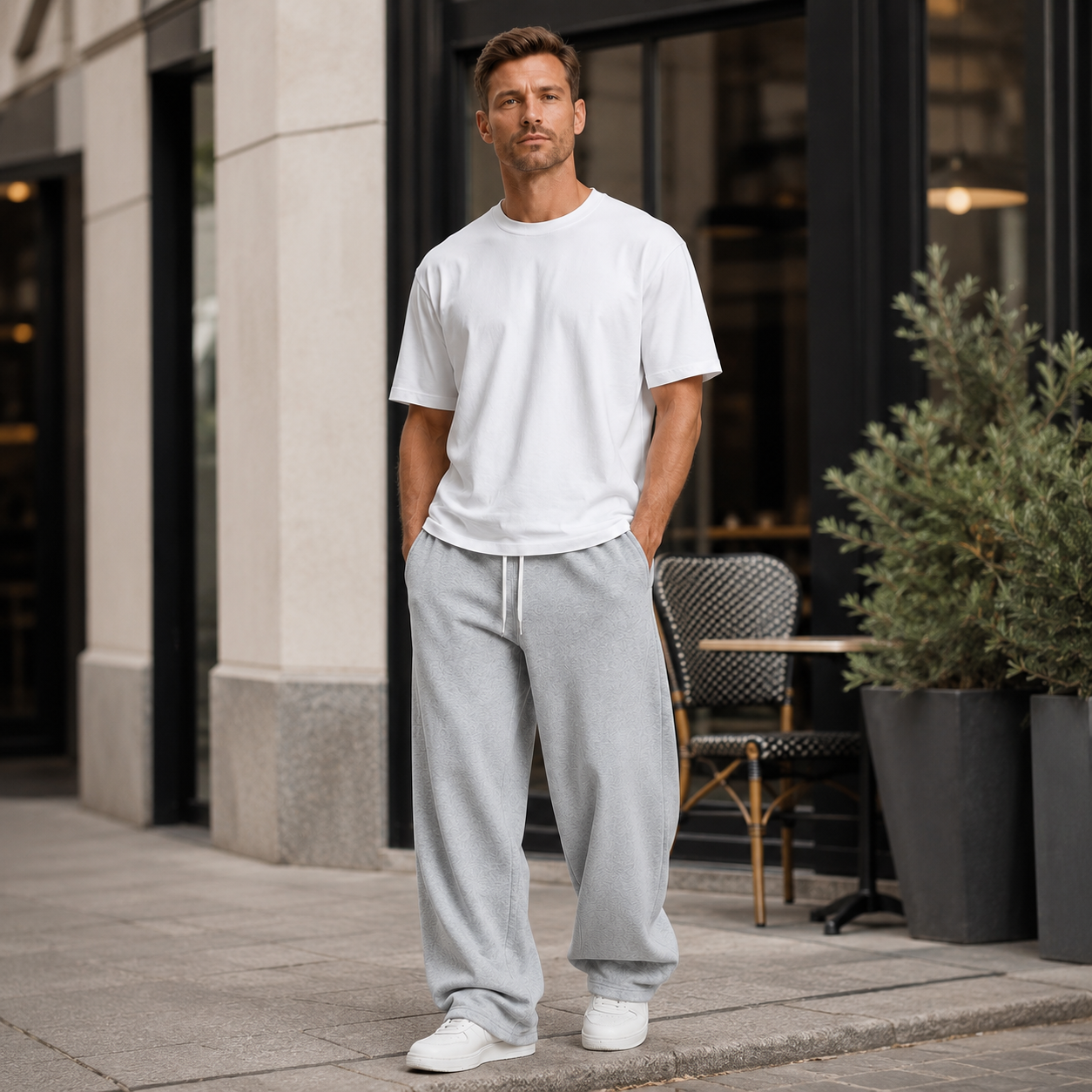 Joggingbroek Heren Casual - Wijde Sweatpants met Trekkoord en Rechte Pijp