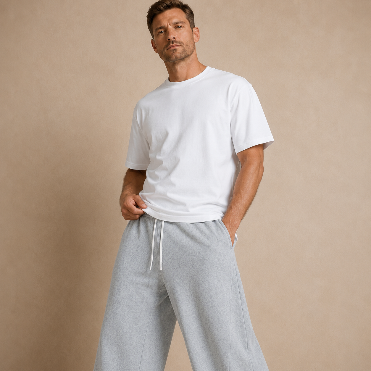 Joggingbroek Heren Casual - Wijde Sweatpants met Trekkoord en Rechte Pijp