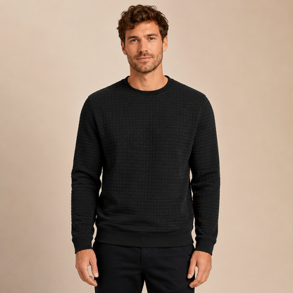 Trui Heren Gewatteerd - Sweater met Ronde Hals en Lange Mouwen