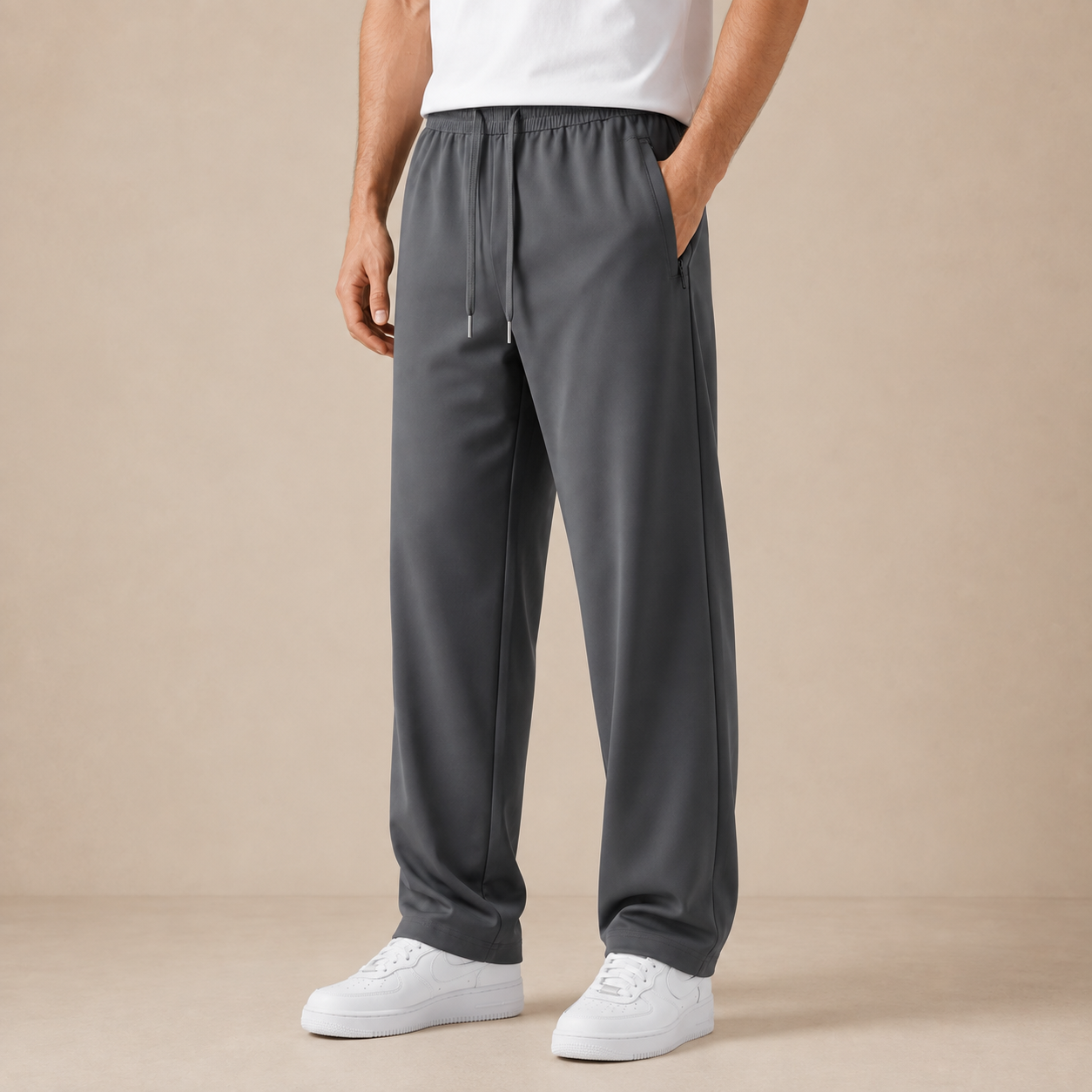 Joggingbroek Heren Lichtgewicht – Casual Trainingsbroek met Ritszakken en Trekkoord – productaanzicht 3