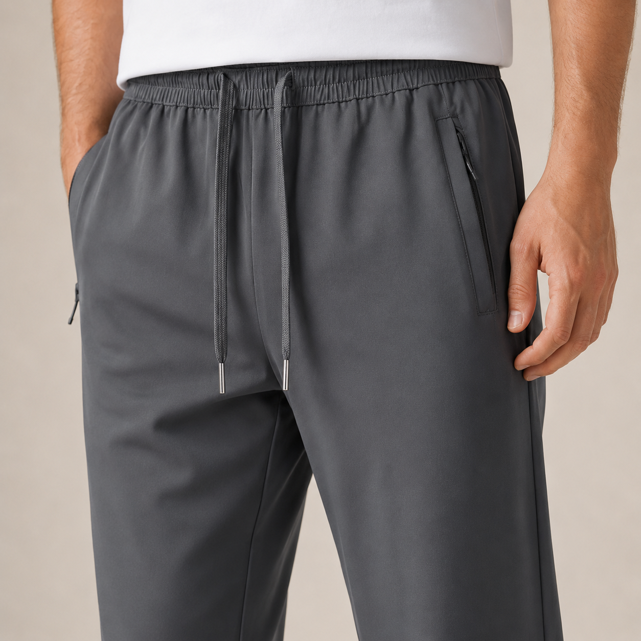 Joggingbroek Heren Lichtgewicht – Casual Trainingsbroek met Ritszakken en Trekkoord – productaanzicht 5