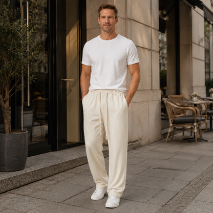 Joggingbroek Heren Casual – Sweatpants met Trekkoord Zijzakken en Rechte Pijp – productaanzicht 3
