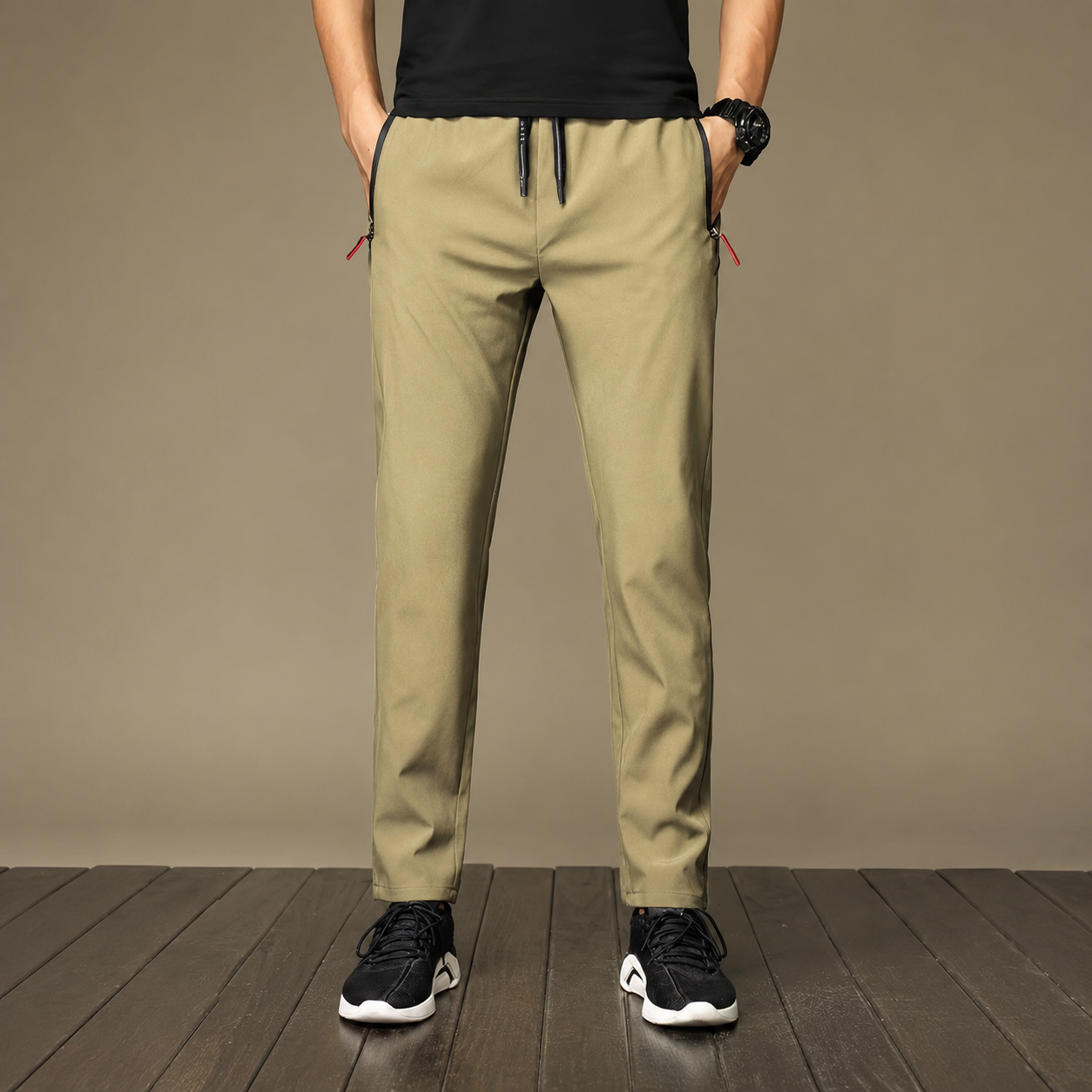 Joggingbroek Heren Sportief – Trainingsbroek met Ritszakken en Trekkoord – productaanzicht 8