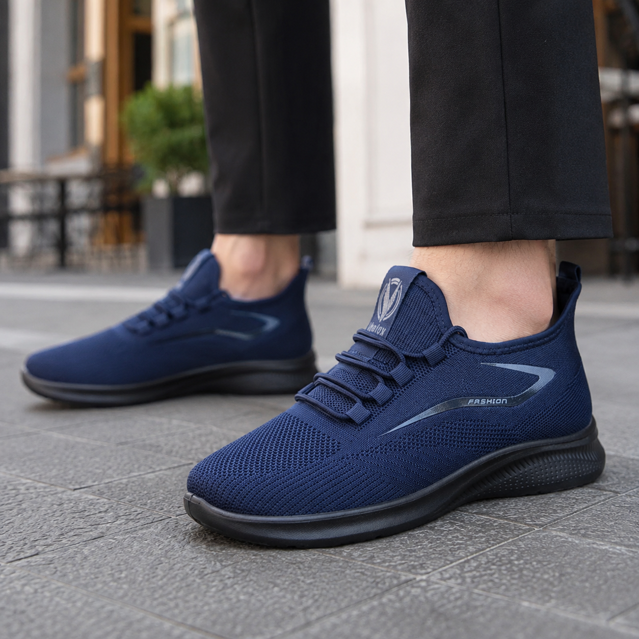 Sneakers Heren Ademend – Lage Instap Schoenen met Knit Bovenwerk en Flexibele Zool – productaanzicht 4