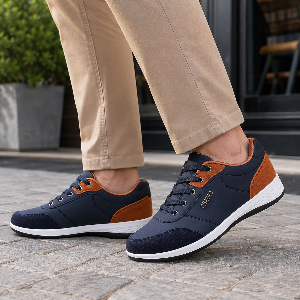 Sneakers Heren Casual – Lage Veterschoenen met Comfort Zool en Suede Look – productaanzicht 7