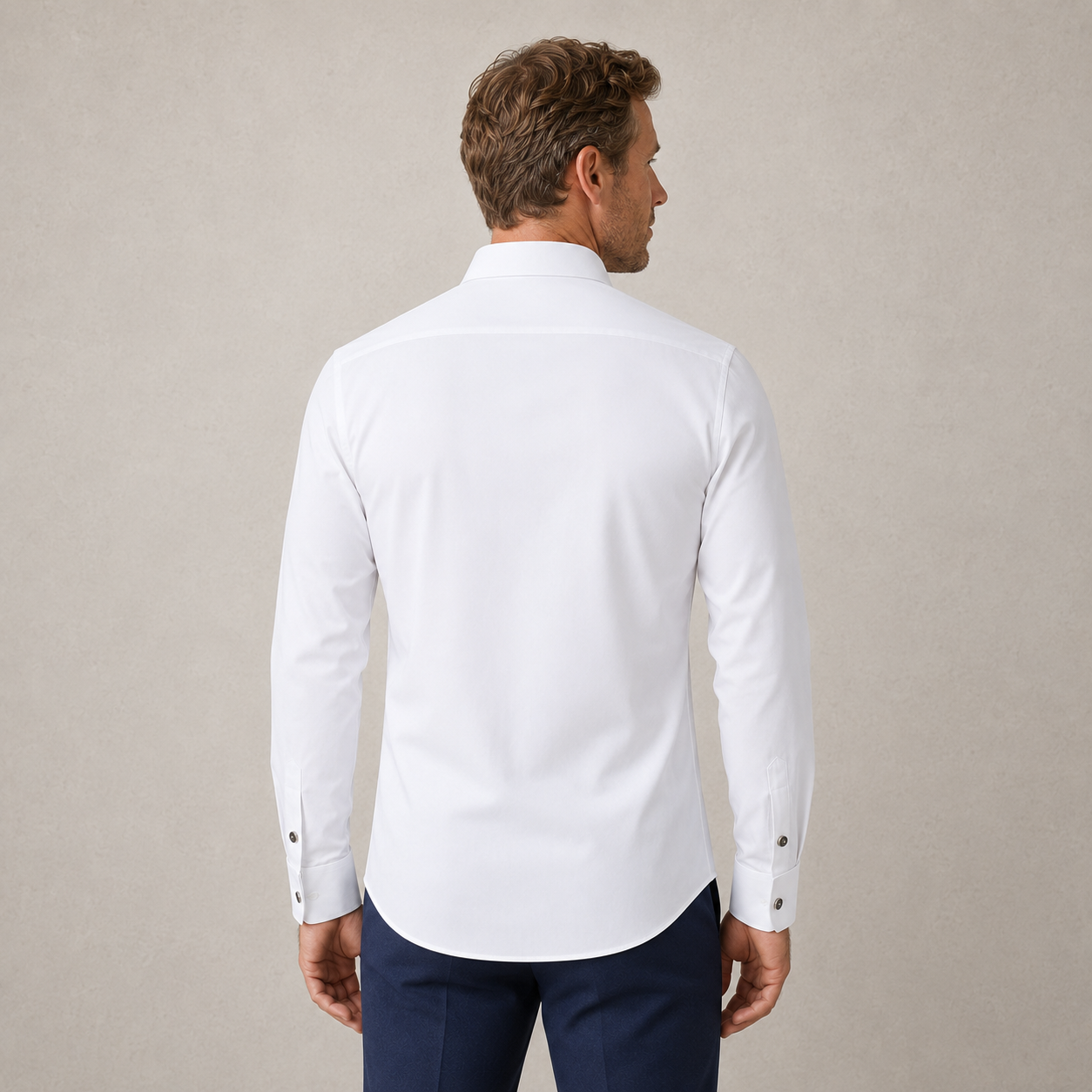 Heren Overhemd Lange Mouw – Zakelijk Shirt met Kraag, Borstzak en Knopen
