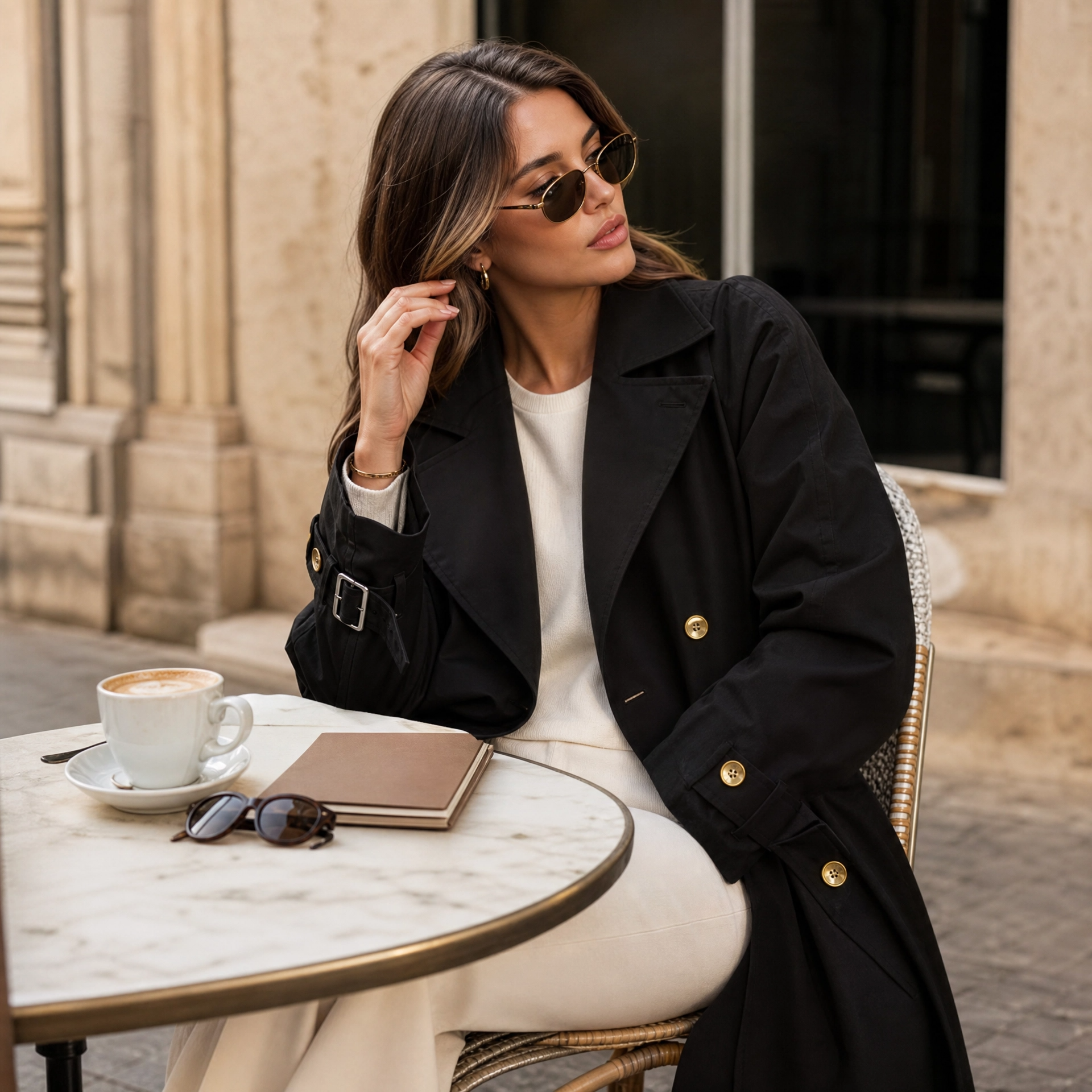 Trenchcoat Dames Lang – Tussenjas met Ceintuur Revers en Knopen – productaanzicht 5