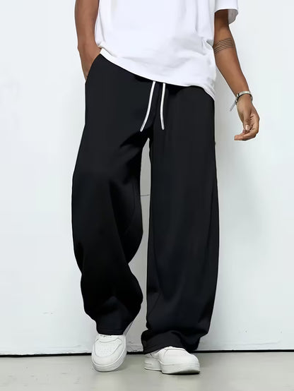Joggingbroek Heren Casual - Wijde Sweatpants met Trekkoord en Rechte Pijp