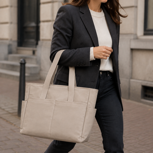 Shopper Dames Groot - Werktas met Schouderbanden en Vakken